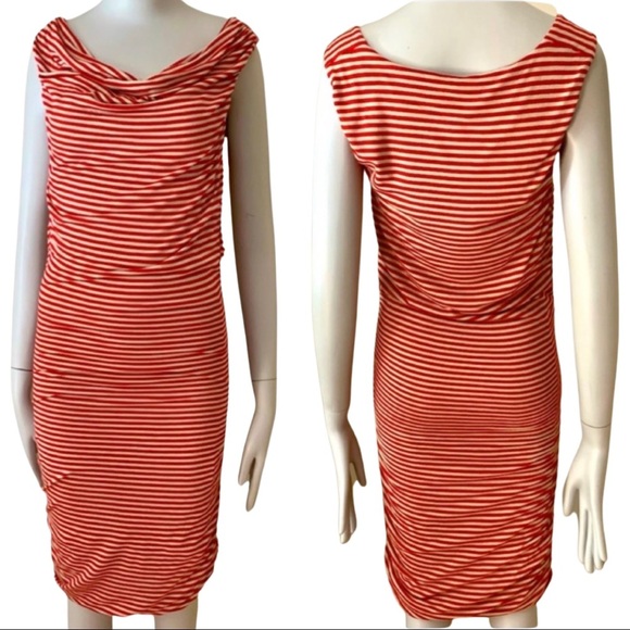 GUESS Red Striped Jersey Bodycon Dress Size Medium - Picture 15 of 15